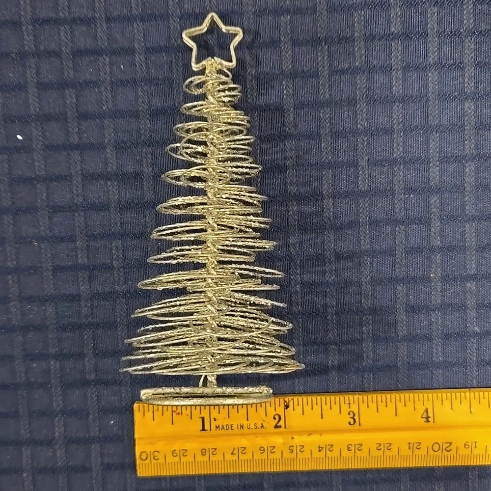 Silvertone & Sparkle Wire Spiral Christmas Tree Decorations